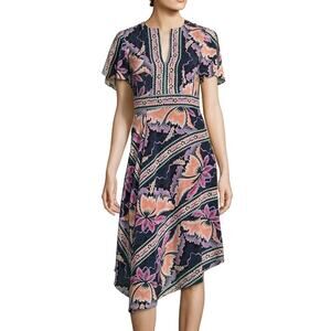 Nanette Lepore Primavera Dress silk floral sz 14